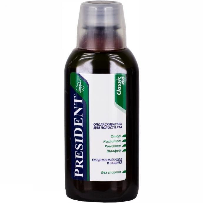 bain de bouche pour la prévention des caries PRESIDENT Classic plus